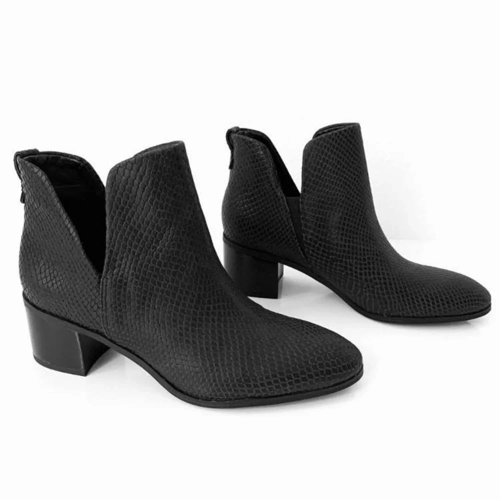 Franco Sarto croc embossed heeled booties